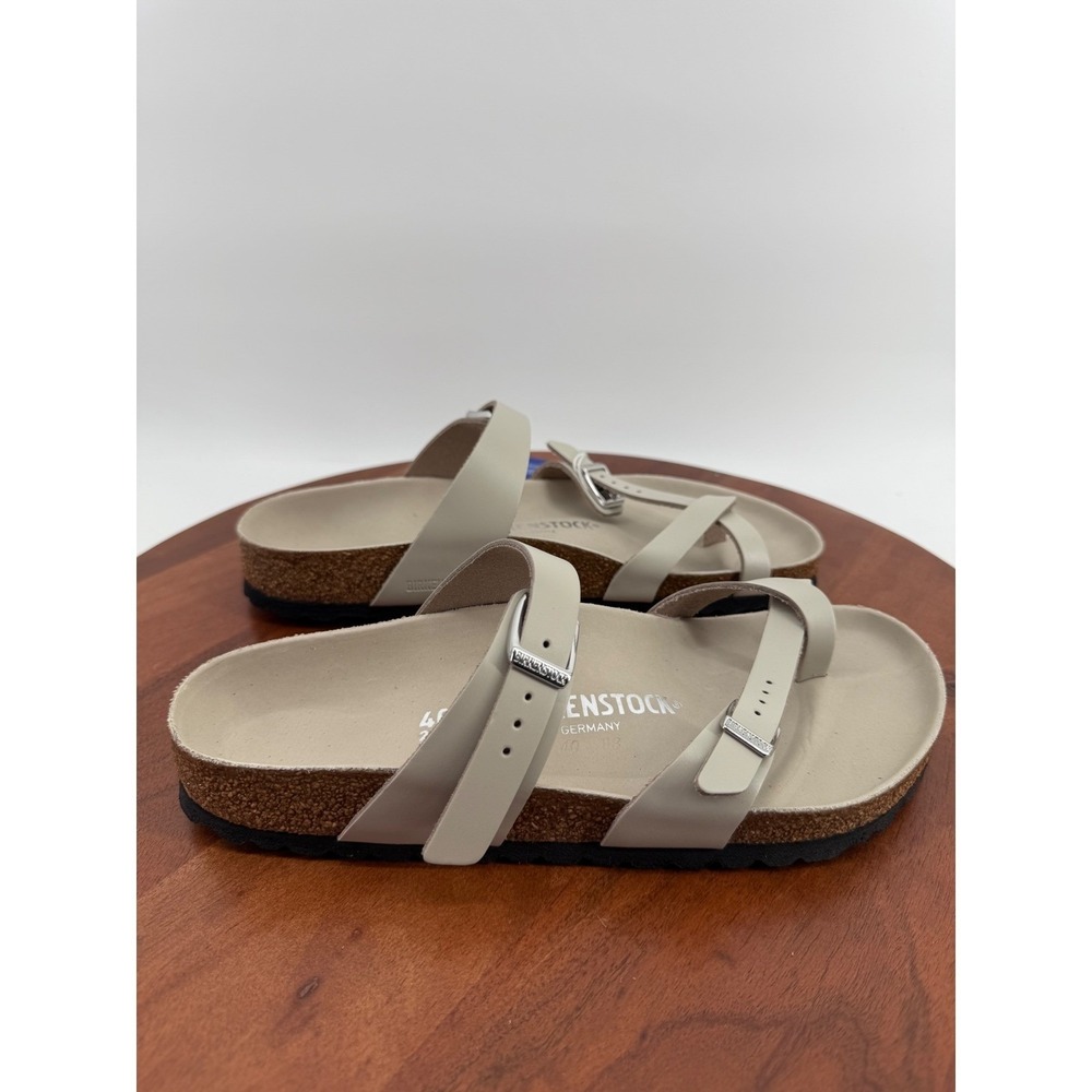 Birkenstock Mayari Sandals Amalfi Oyster Leather Toe Loop Women EU 40/US 9
